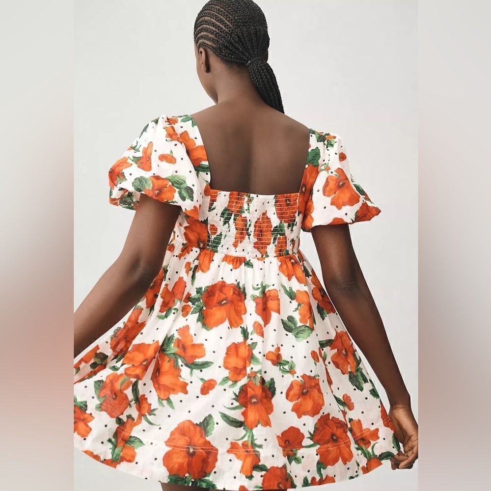 Anthropologie Maeve Floral Square Neck Smocked Babydoll Dress NWT - Picture 4 of 15